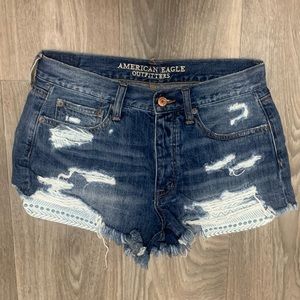 American Eagle Vintage High Rise Cut Off Distressed Jean Shorts Size 6